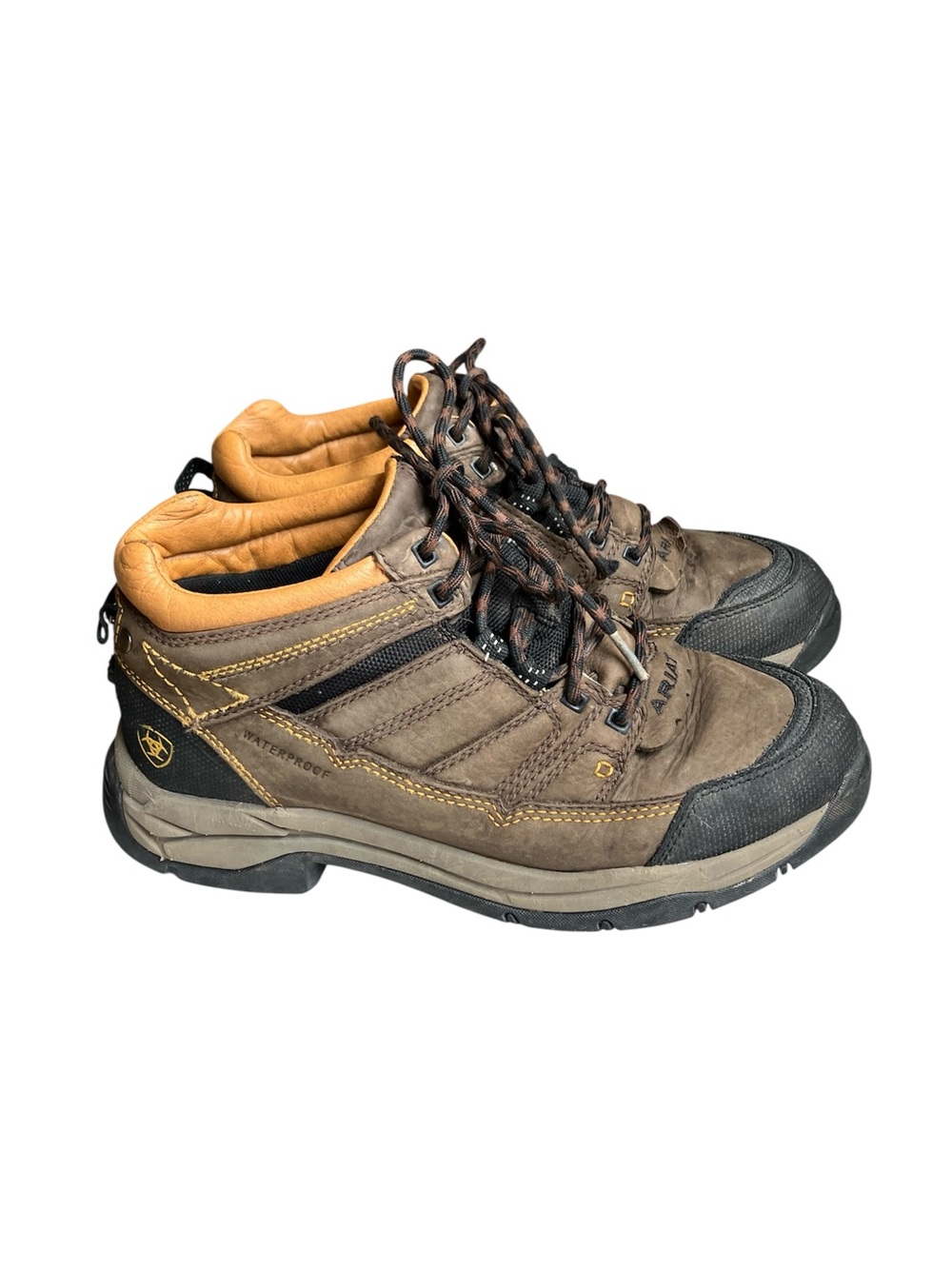 Ariat Terrain H2O Boots Men’s 8 Brown Leather Waterproof Hiking Outdoor ATS